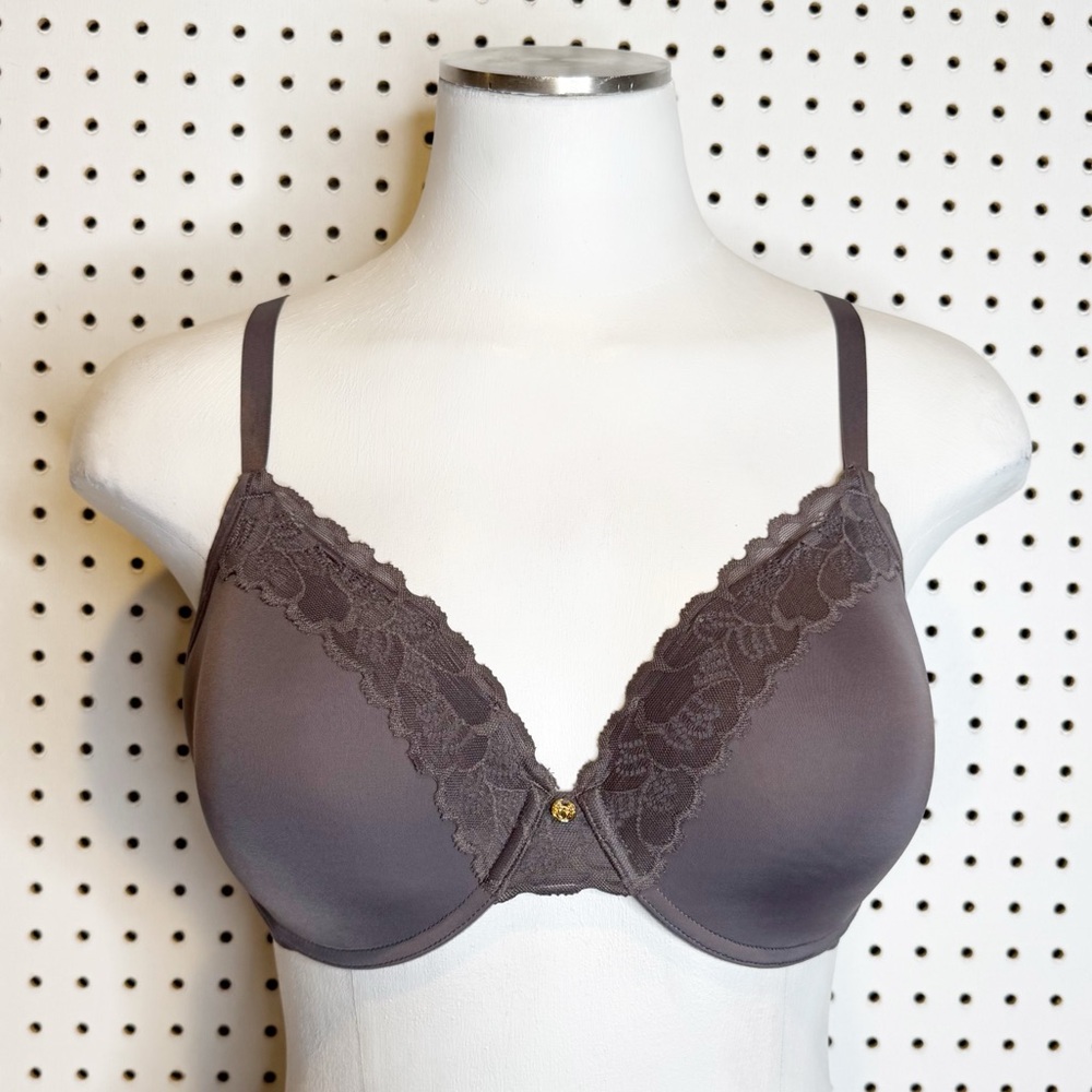 Natori | Refined Underwire T-Shirt Bra with Lace and Cool-touch in Gunmetal 34DD